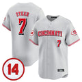 Johmsee C.Reds #7 Spencer Steer Player Gray Vapor Premier Limited Home Stitched Jerseys