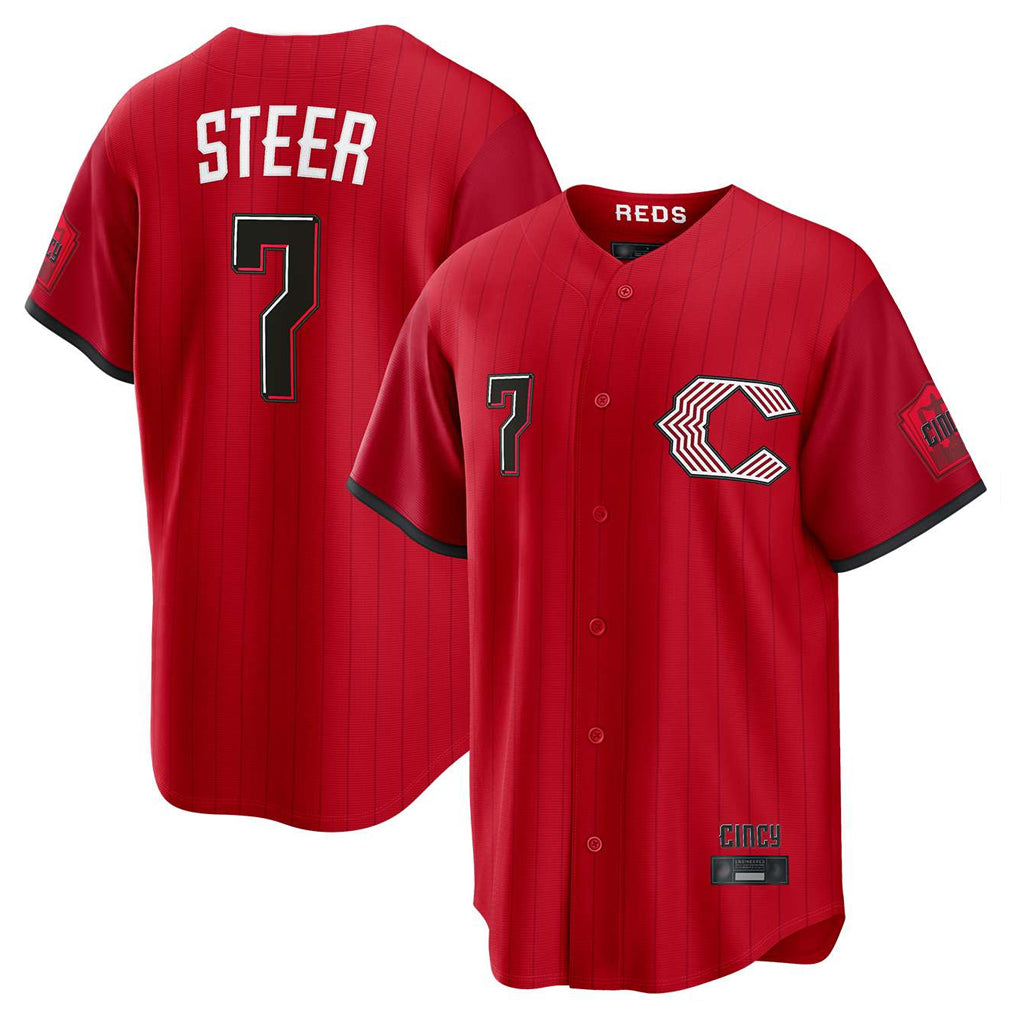 Johmsee C.Reds #7 Spencer Steer Player Red 2026 City Connect Home Game Stitched Jerseys