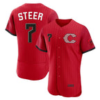 Johmsee C.Reds #7 Spencer Steer Player Red 2026 City Connect Limited Elite Home Stitched Jerseys