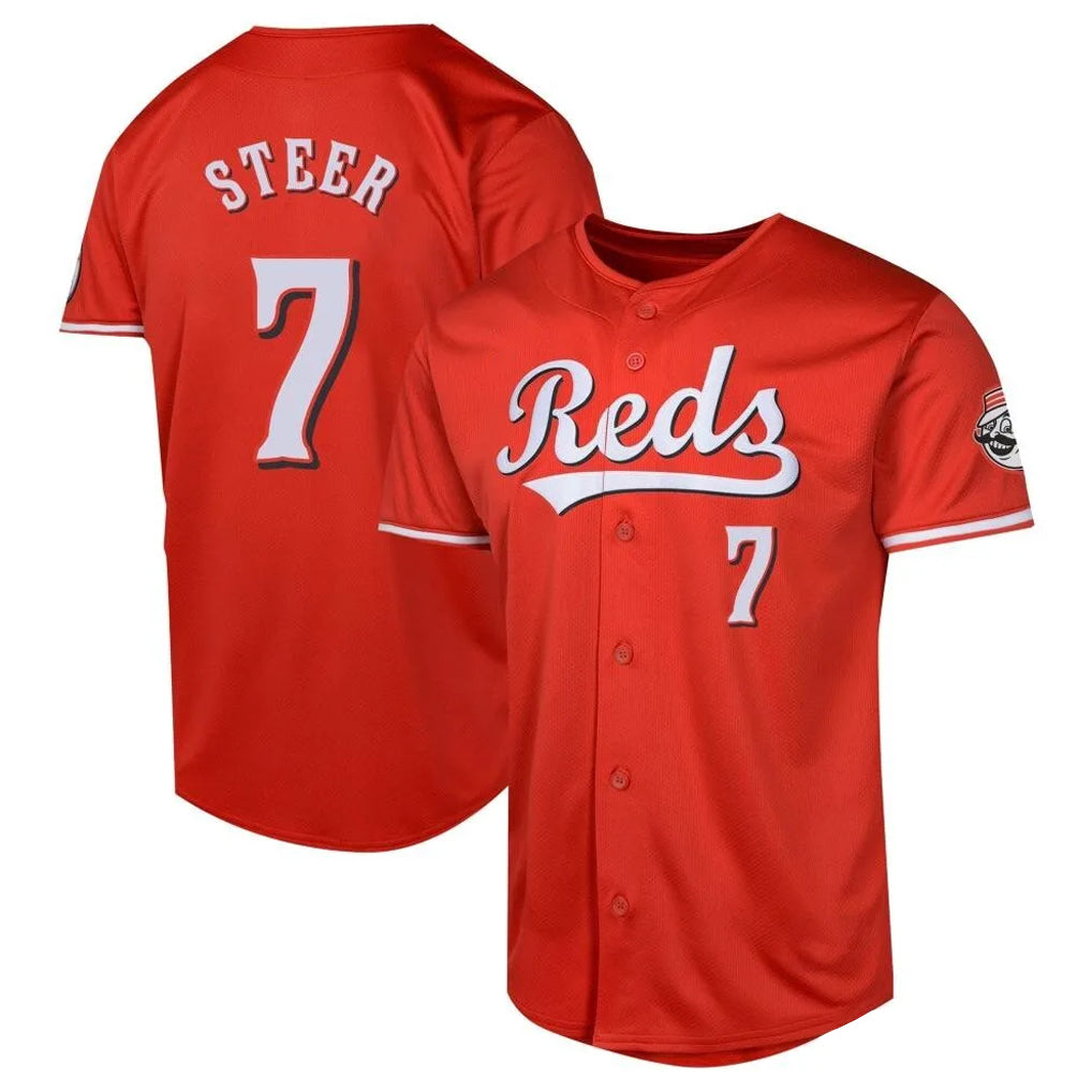 Johmsee C.Reds #7 Spencer Steer Player Red 2026 City Connect Limited Home Stitched Jerseys