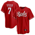 Johmsee C.Reds #7 Spencer Steer Player Red Home Game Stitched Jerseys