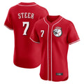 Johmsee C.Reds #7 Spencer Steer Player Red Limited Elite Home Game Stitched Jerseys
