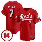 Johmsee C.Reds #7 Spencer Steer Player Red Vapor Premier Limited Home Stitched Jerseys