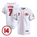 Johmsee C.Reds #7 Spencer Steer Player White Vapor Premier Limited Home Stitched Jerseys