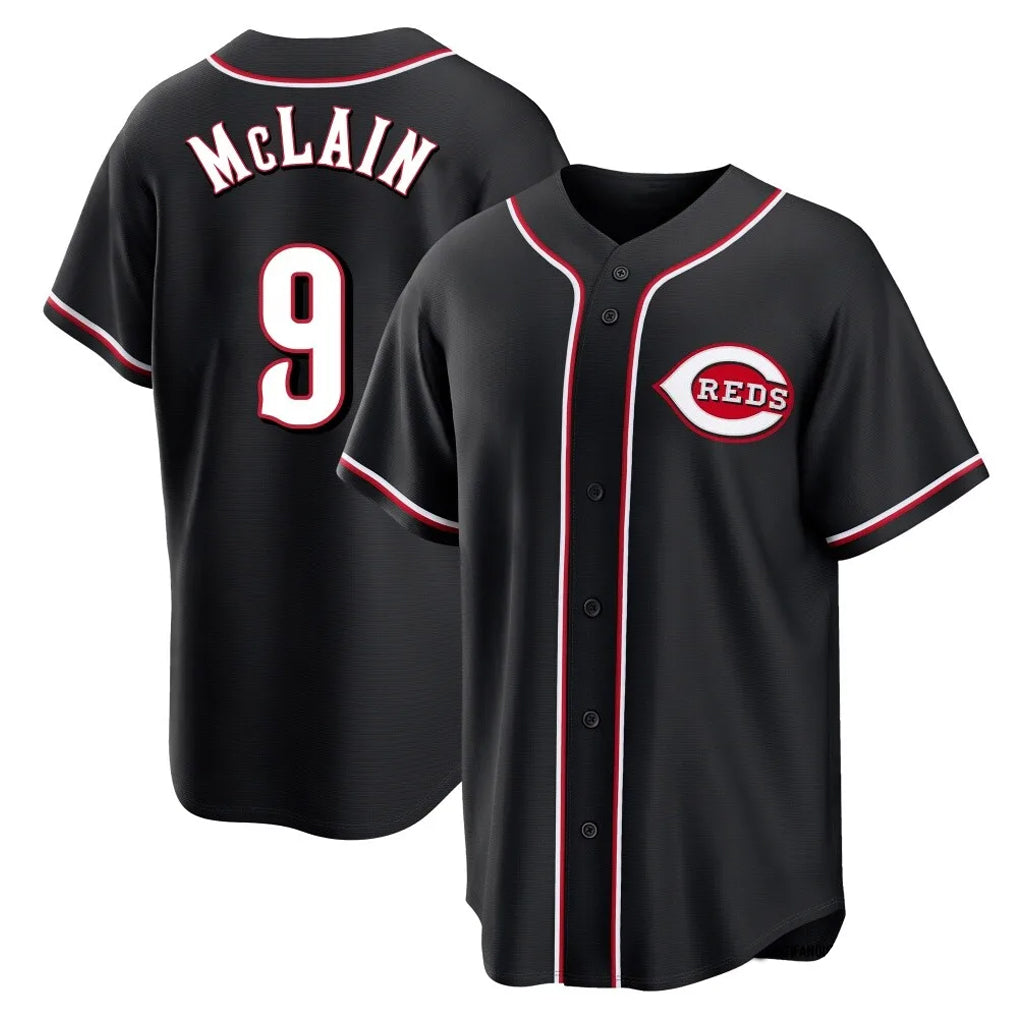 Johmsee C.Reds #9 Matt McLain Player Black Fashion Out Home Game Stitched Jerseys