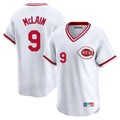 Johmsee C.Reds #9 Matt McLain Player White Cooperstown Collection Limited T-shirt Home Stitched Jerseys