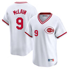 Johmsee C.Reds #9 Matt McLain Player White Cooperstown Collection Limited T-shirt Home Stitched Jerseys