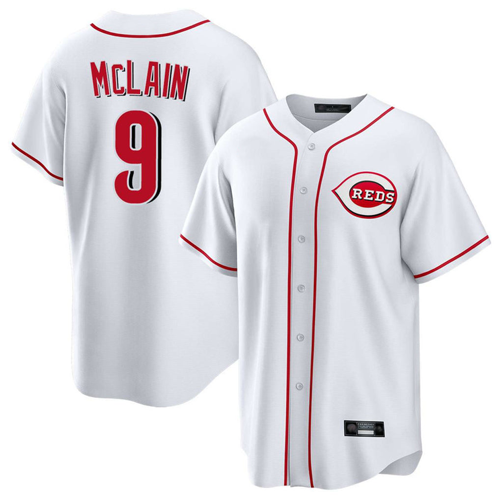 Johmsee C.Reds #9 Matt McLain Player White Game Home Stitched Jerseys