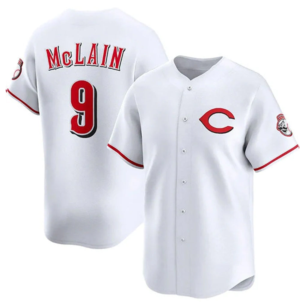 Johmsee C.Reds #9 Matt McLain Player White Limited Home Stitched Jerseys