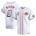 Johmsee C.Reds #9 Matt McLain Player White Speedway Classic Home Limited Stitched Jerseys