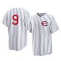 Johmsee C.Reds #9 Matt McLain Player White Stripe Field of Dreams Game Home Stitched Jerseys