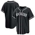 Johmsee C.Rockies Black Fashion Out Home Game Blank Player Stitched Jerseys