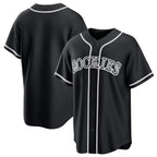 Johmsee C.Rockies Black Fashion Out Home Game Blank Player Stitched Jerseys