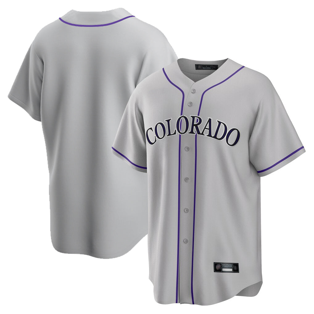Johmsee C.Rockies Gray Game Home Blank Player Stitched Jerseys