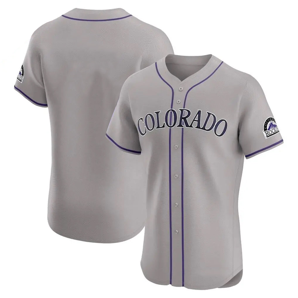 Johmsee C.Rockies Gray Limited Elite Home Blank Player Stitched Jerseys