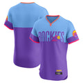 Johmsee C.Rockies Purple-Light Blue City Connect Limited Elite Home T-shirt Blank Player Stitched Jerseys