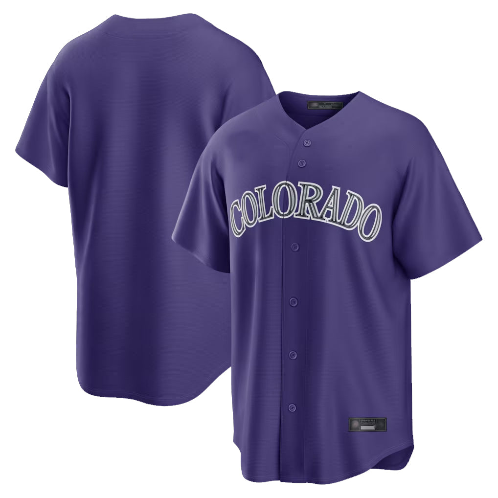 Johmsee C.Rockies Purple Game Home Blank Player Stitched Jerseys