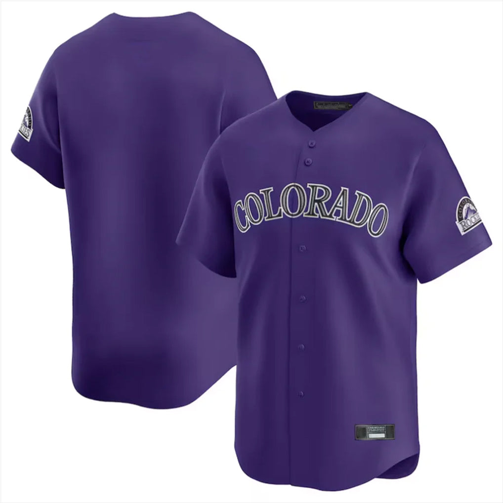 Johmsee C.Rockies Purple Limited Home Blank Player Stitched Jerseys
