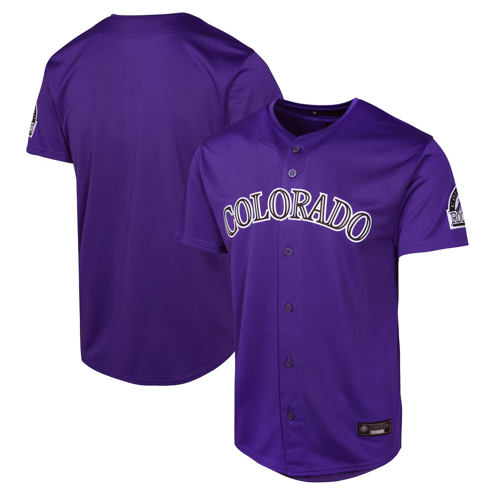 Johmsee C.Rockies Purple Limited Home Game Blank Player Stitched Jerseys