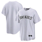 Johmsee C.Rockies White Game Home Blank Player Stitched Jerseys