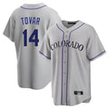 Johmsee C.Rockies #14 Ezequiel Tovar Player Gray Game Home Stitched Jerseys