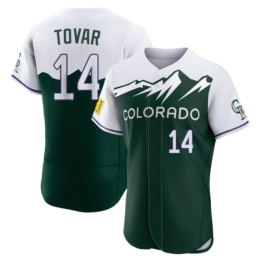Johmsee C.Rockies #14 Ezequiel Tovar Player Green City Connect Limited Elite Home Stitched Jerseys