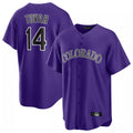 Johmsee C.Rockies #14 Ezequiel Tovar Player Purple Game Home Stitched Jerseys