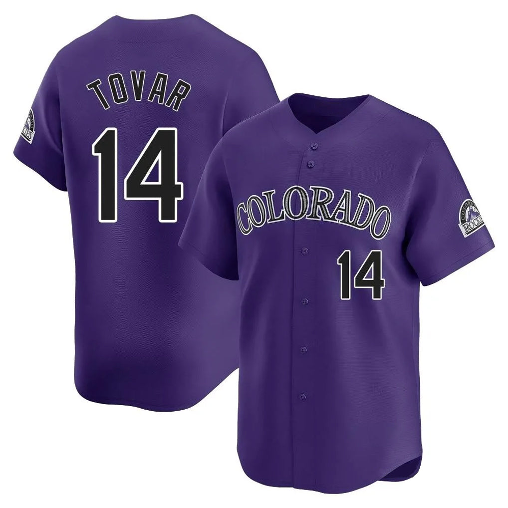 Johmsee C.Rockies #14 Ezequiel Tovar Player Purple Limited Home Stitched Jerseys