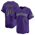 Johmsee C.Rockies #14 Ezequiel Tovar Player Purple Limited Home Stitched Jerseys