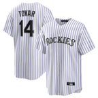 Johmsee C.Rockies #14 Ezequiel Tovar Player White Game Home Stitched Jerseys