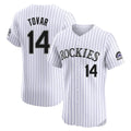 Johmsee C.Rockies #14 Ezequiel Tovar Player White Limited Elite Home Stitched Jerseys