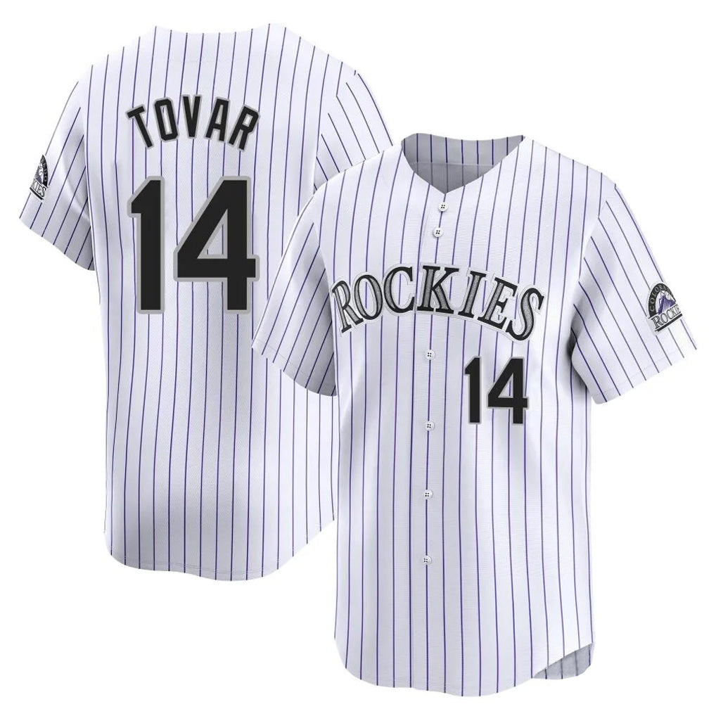 Johmsee C.Rockies #14 Ezequiel Tovar Player White Limited Home Stitched Jerseys