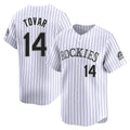 Johmsee C.Rockies #14 Ezequiel Tovar Player White Limited Home Stitched Jerseys