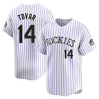 Johmsee C.Rockies #14 Ezequiel Tovar Player White Limited Home Stitched Jerseys
