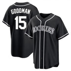 Johmsee C.Rockies #15 Hunter Goodman Player Black Fashion Out Home Game Stitched Jerseys