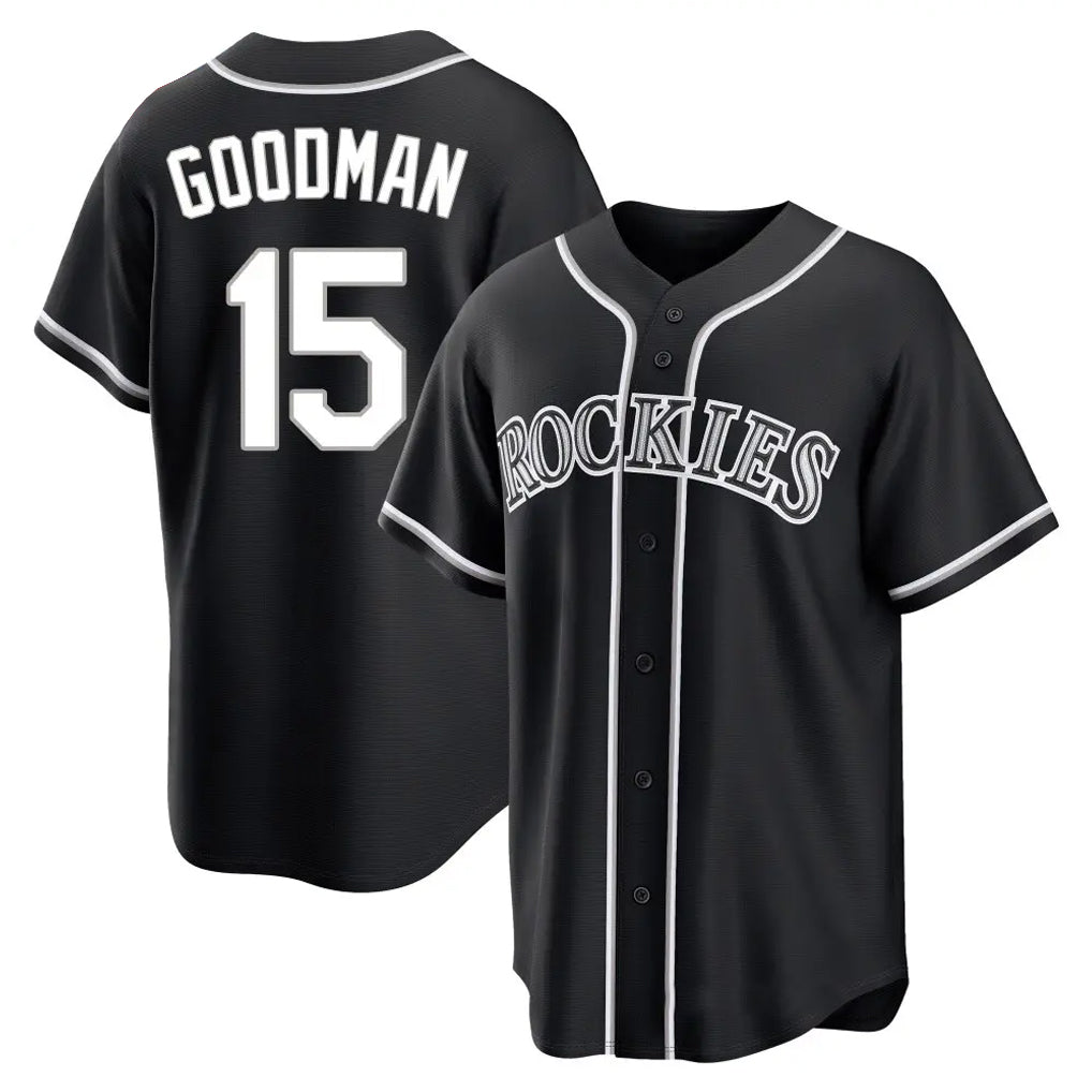Johmsee C.Rockies #15 Hunter Goodman Player Black Fashion Out Home Game Stitched Jerseys