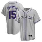 Johmsee C.Rockies #15 Hunter Goodman Player Gray Game Home Stitched Jerseys