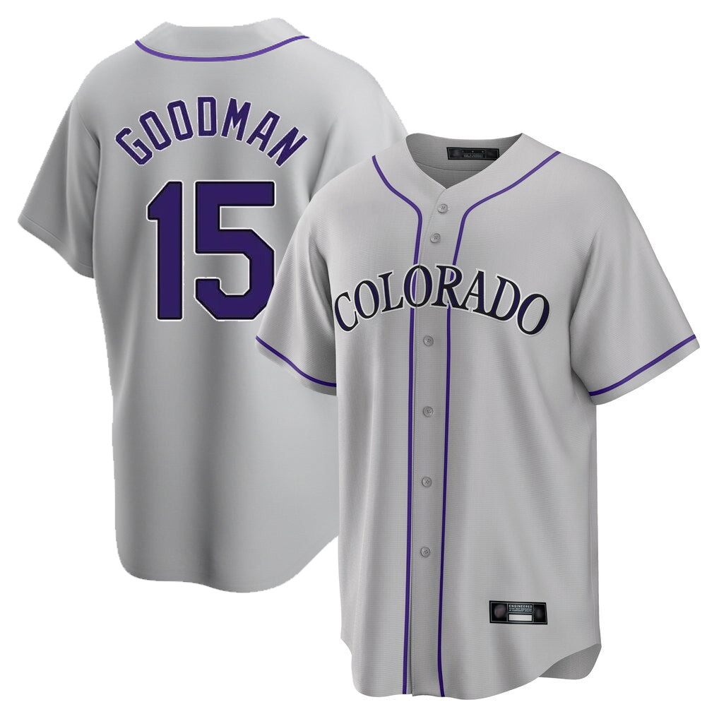 Johmsee C.Rockies #15 Hunter Goodman Player Gray Game Home Stitched Jerseys