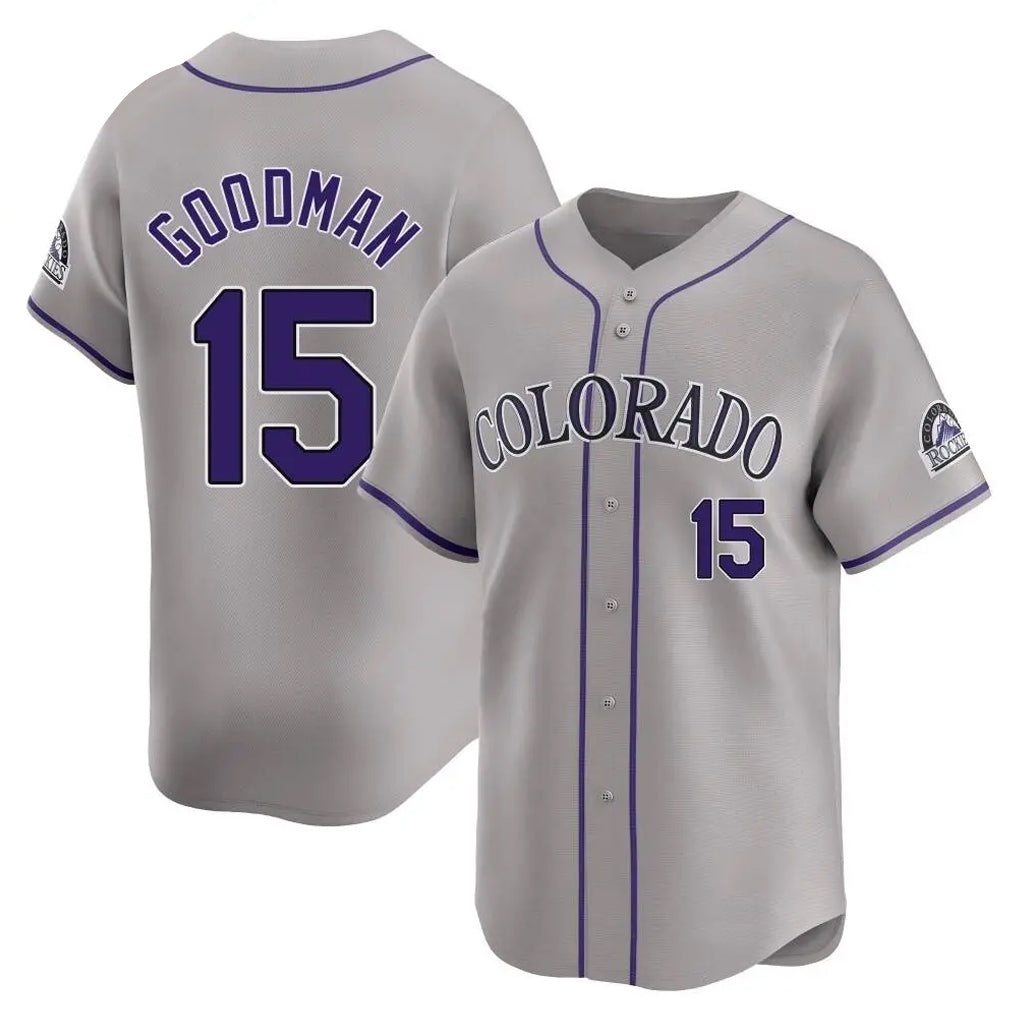 Johmsee C.Rockies #15 Hunter Goodman Player Gray Limited Home Stitched Jerseys