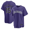 Johmsee C.Rockies #15 Hunter Goodman Player Purple Game Home Stitched Jerseys