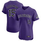 Johmsee C.Rockies #15 Hunter Goodman Player Purple Limited Elite Home Stitched Jerseys