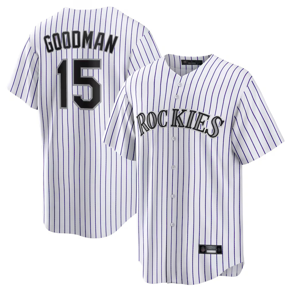 Johmsee C.Rockies #15 Hunter Goodman Player White Game Home Stitched Jerseys