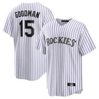 Johmsee C.Rockies #15 Hunter Goodman Player White Game Home Stitched Jerseys