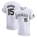 Johmsee C.Rockies #15 Hunter Goodman Player White Limited Elite Home Stitched Jerseys