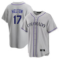 Johmsee C.Rockies #17 Todd Helton Player Gray Game Home Stitched Jerseys
