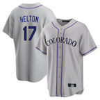 Johmsee C.Rockies #17 Todd Helton Player Gray Game Home Stitched Jerseys