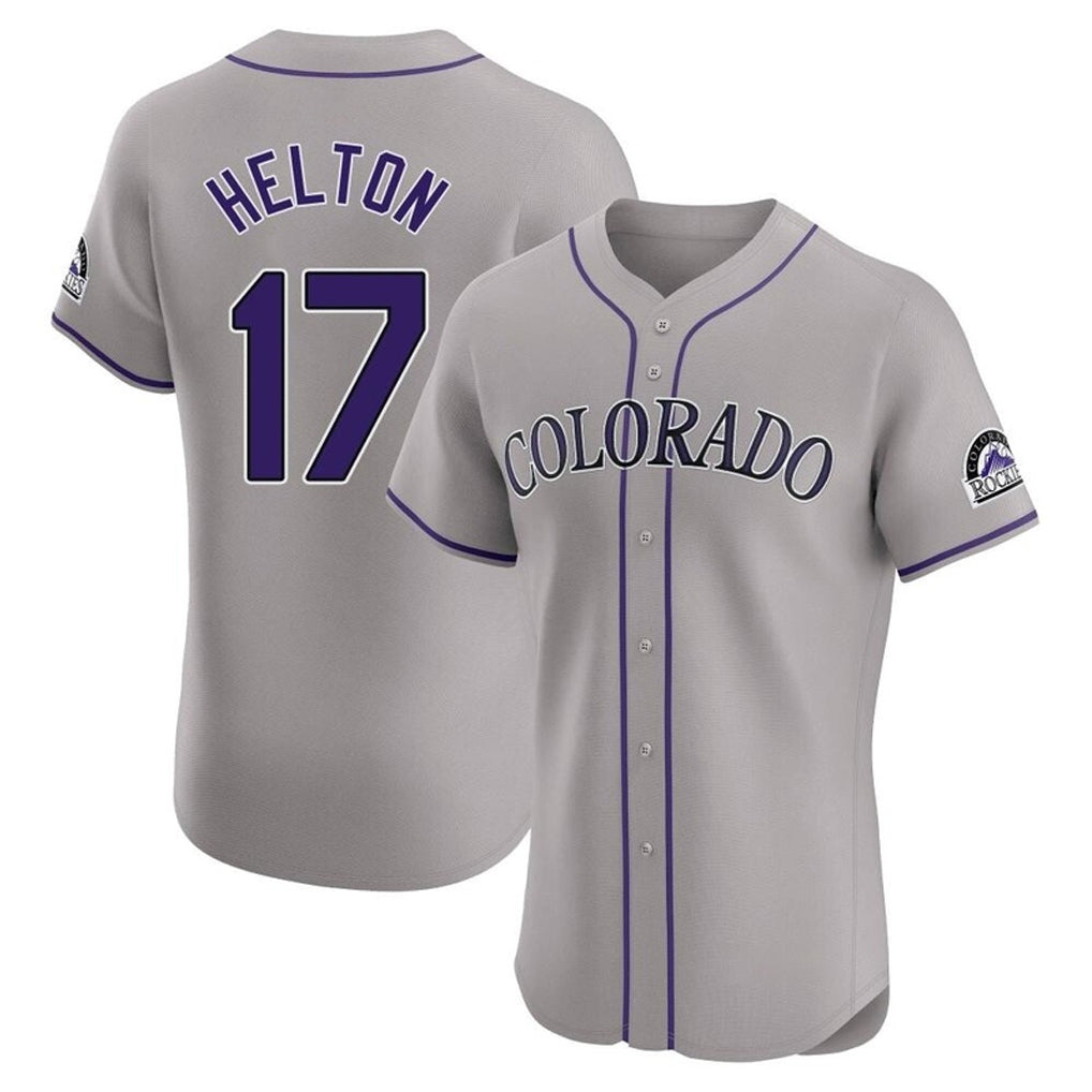 Johmsee C.Rockies #17 Todd Helton Player Gray Limited Elite Home Stitched Jerseys