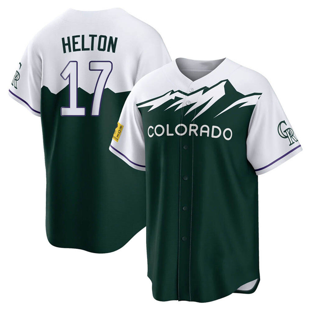 Johmsee C.Rockies #17 Todd Helton Player Green City Connect Home Game Stitched Jerseys