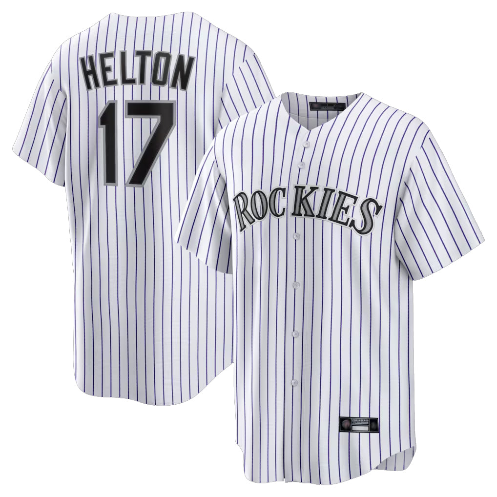 Johmsee C.Rockies #17 Todd Helton Player White Game Home Stitched Jerseys