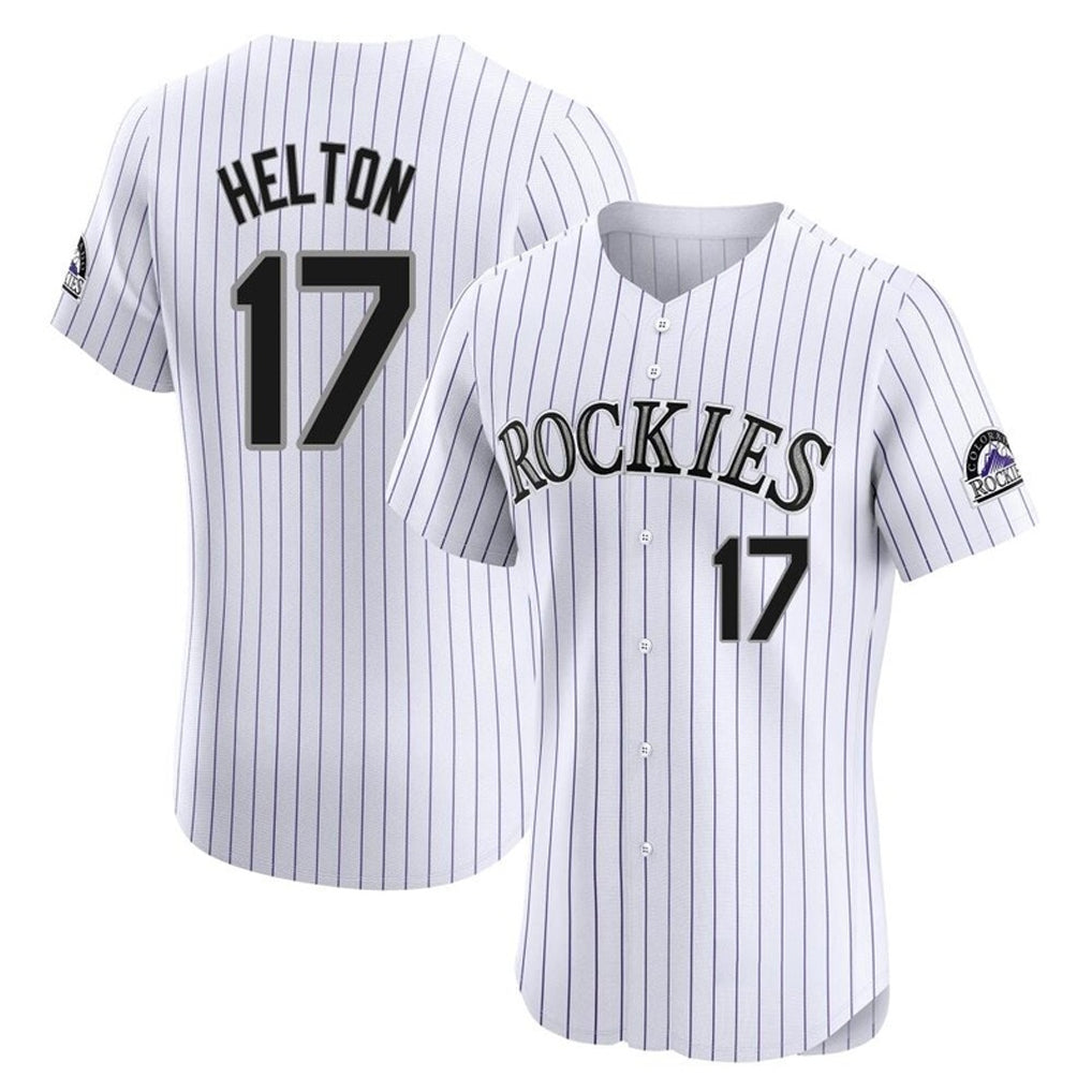 Johmsee C.Rockies #17 Todd Helton Player White Limited Elite Home Stitched Jerseys